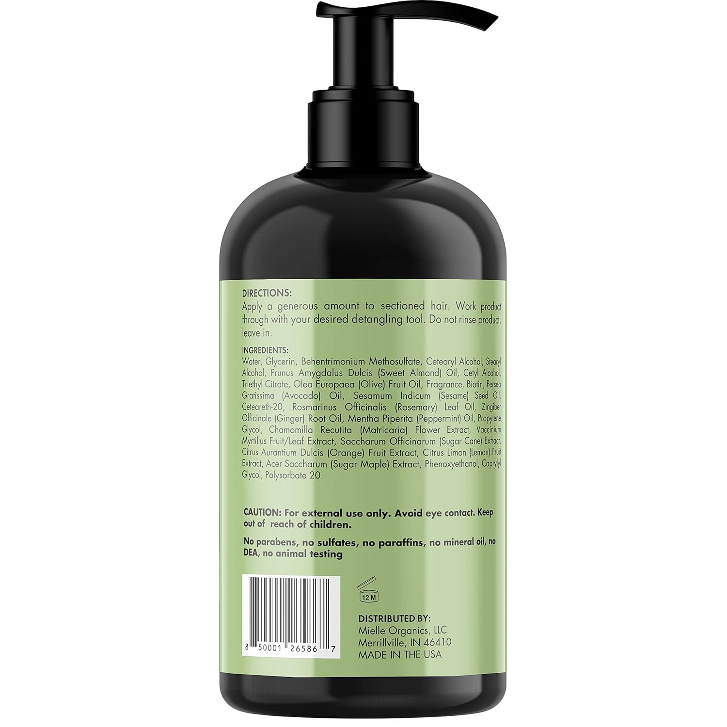 Mielle Organics Rosemary Mint Strengthening Shampoo and Leave-In Conditioner Infused with Biotin, Cleanses and Helps Strengthen Weak and Brittle Hair, 12 Ounces