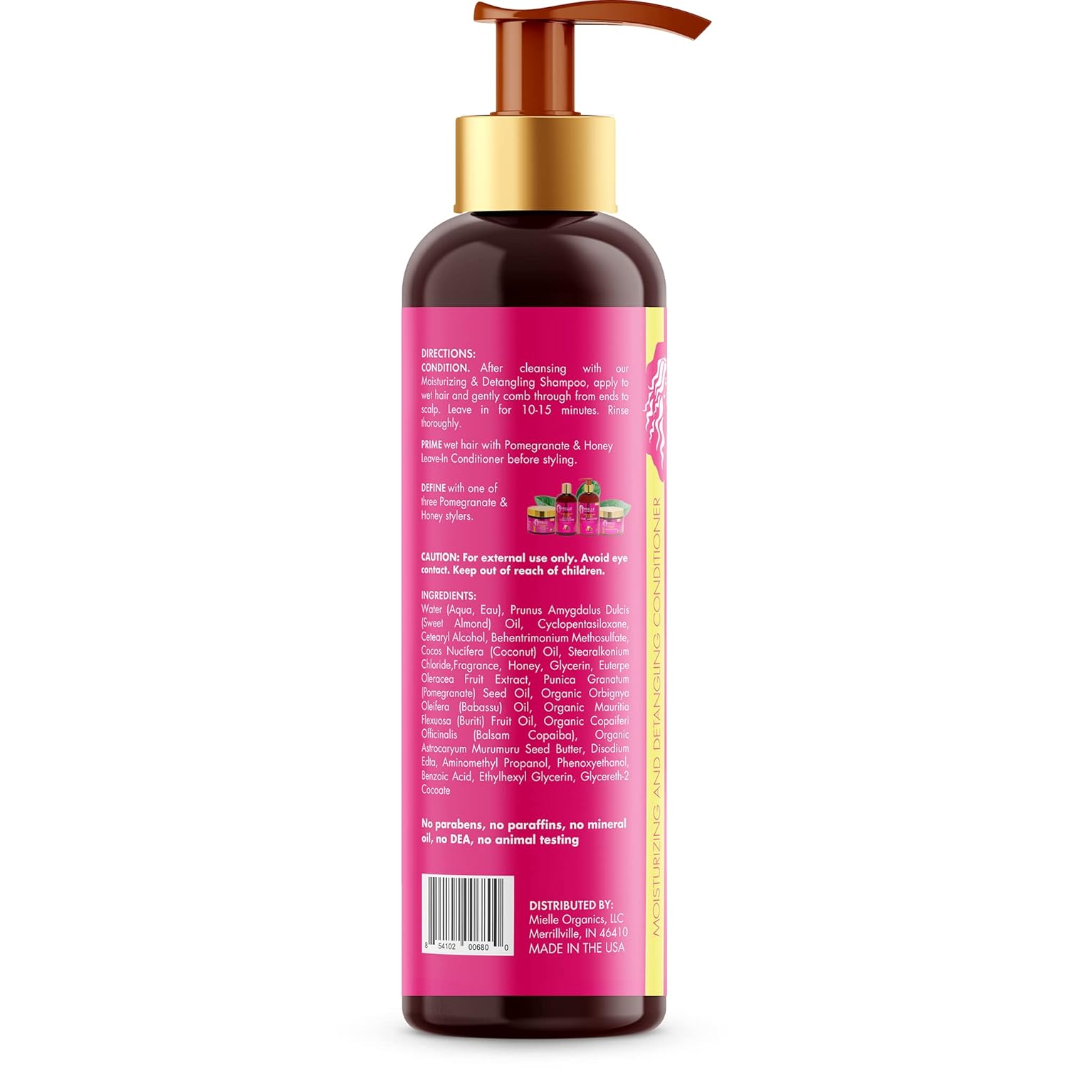 Mielle Organics Pomegranate & Honey Detangling Conditioner, Hydrating & Moisturizer