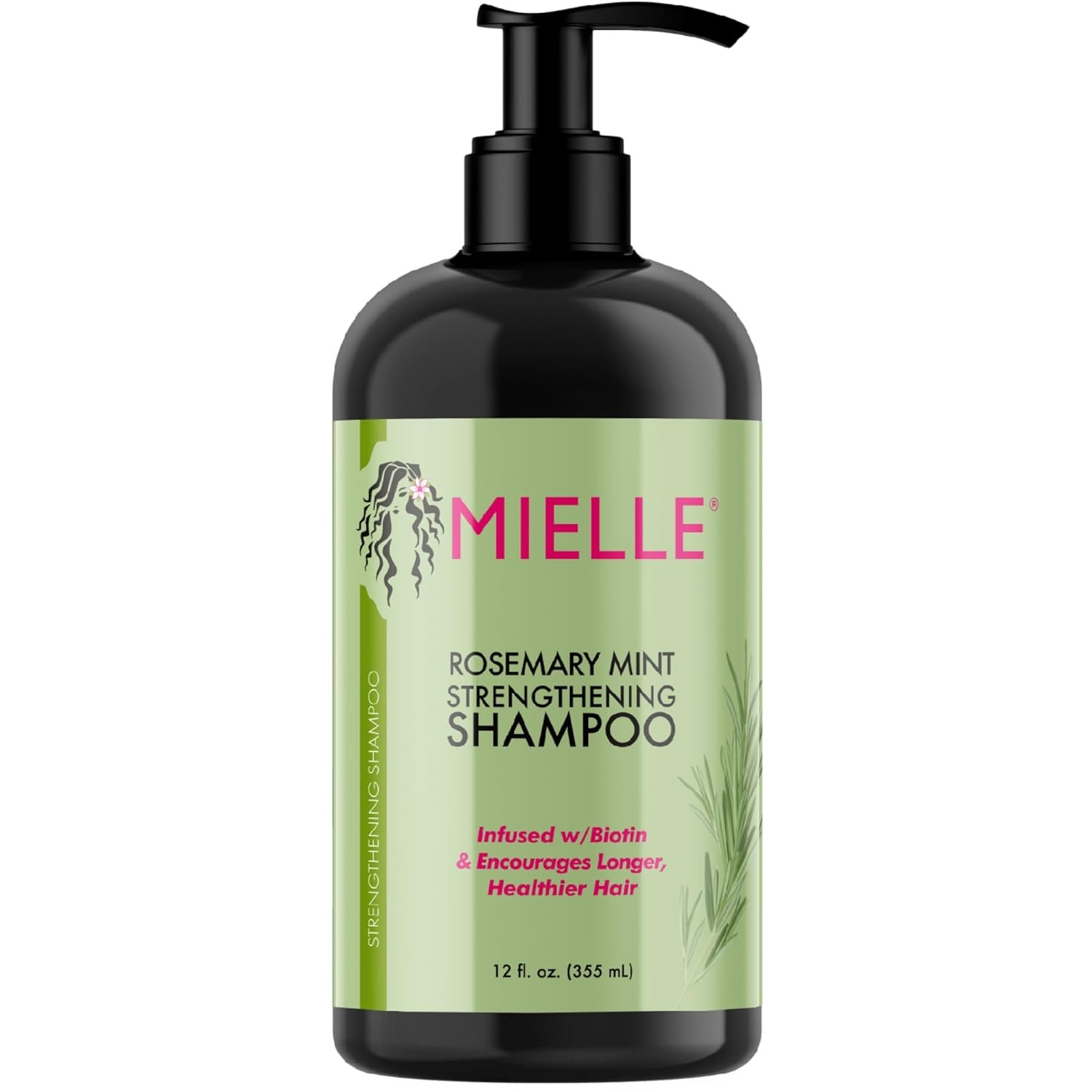 Mielle Organics Shampoo-Rosemary Mint Strengthening Shampoo Infused with Biotin, Cleanses and Helps Strengthen Weak and Brittle Hair, 12 Ounces