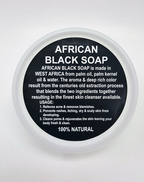 African Raw Black Soap (Jar),Plastic Round Jar